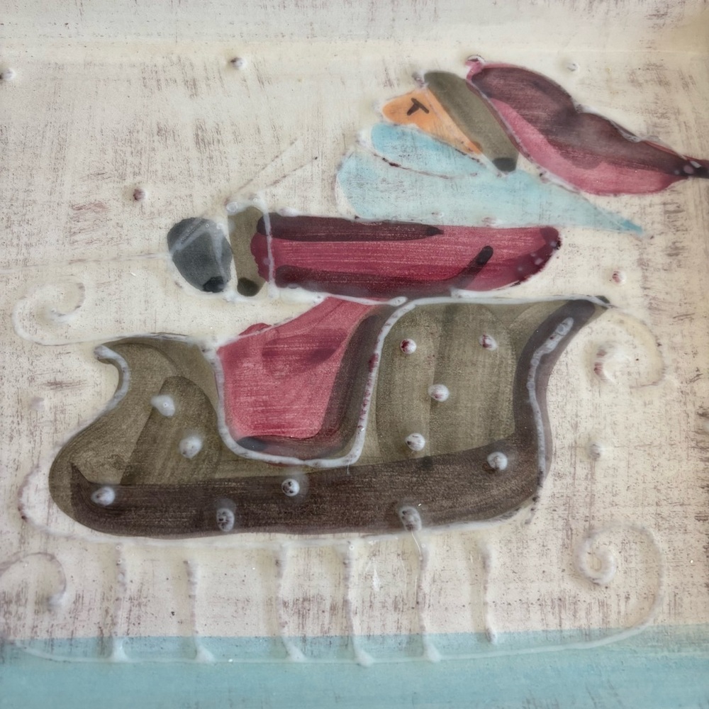 Vietri Ceramic Christmas Santa Tray - Picture 4 of 7